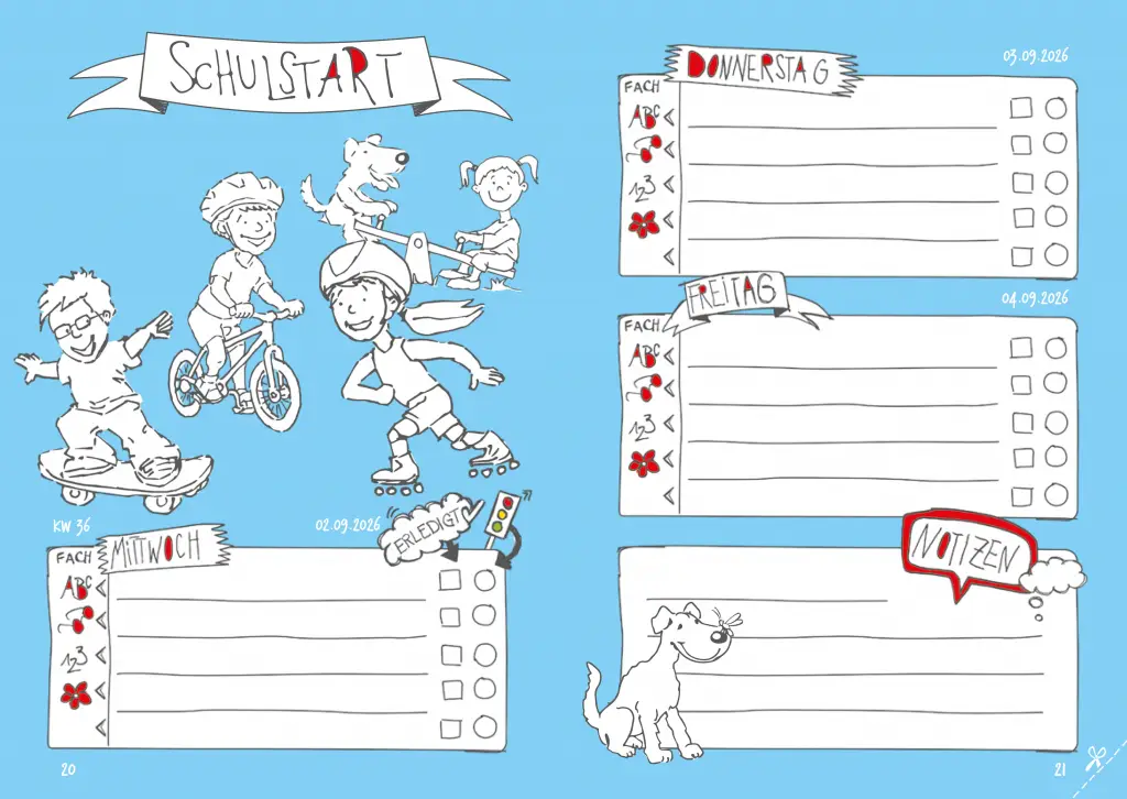 Wochenübersicht Schulstart